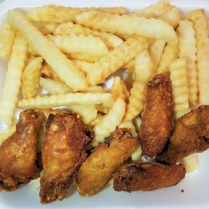 33. 6 Pieces Wings with French Fries