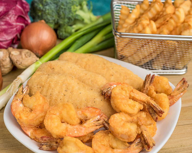 29. 3 Pieces Crispy Chicken Strips &12 Pcs Medium Shrimp With Fr